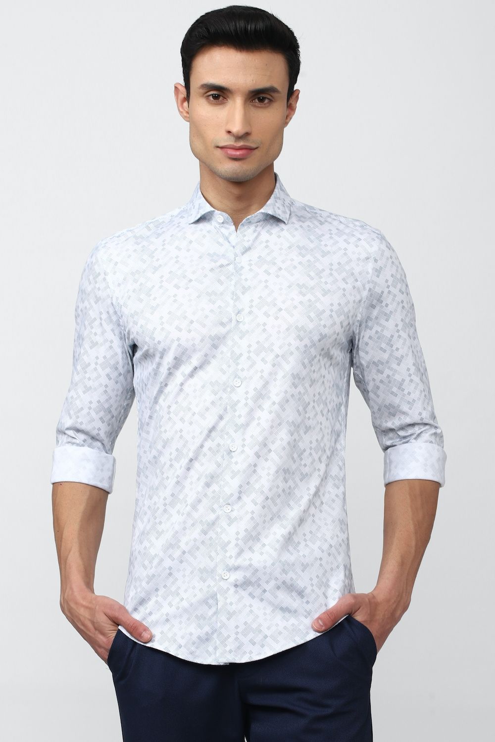 Men White Super Slim Fit Formal Full Sleeves Formal Shirt