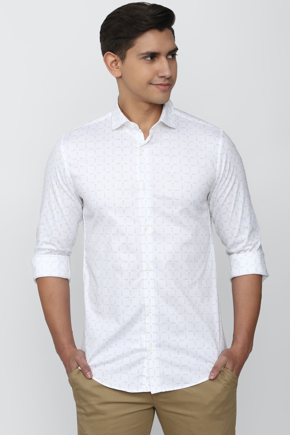 Men White Super Slim Fit Formal Full Sleeves Formal Shirt