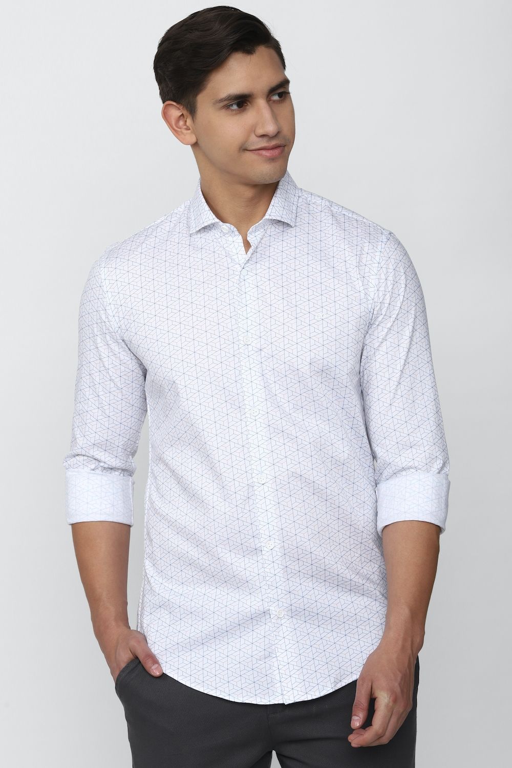 Men White Super Slim Fit Formal Full Sleeves Formal Shirt