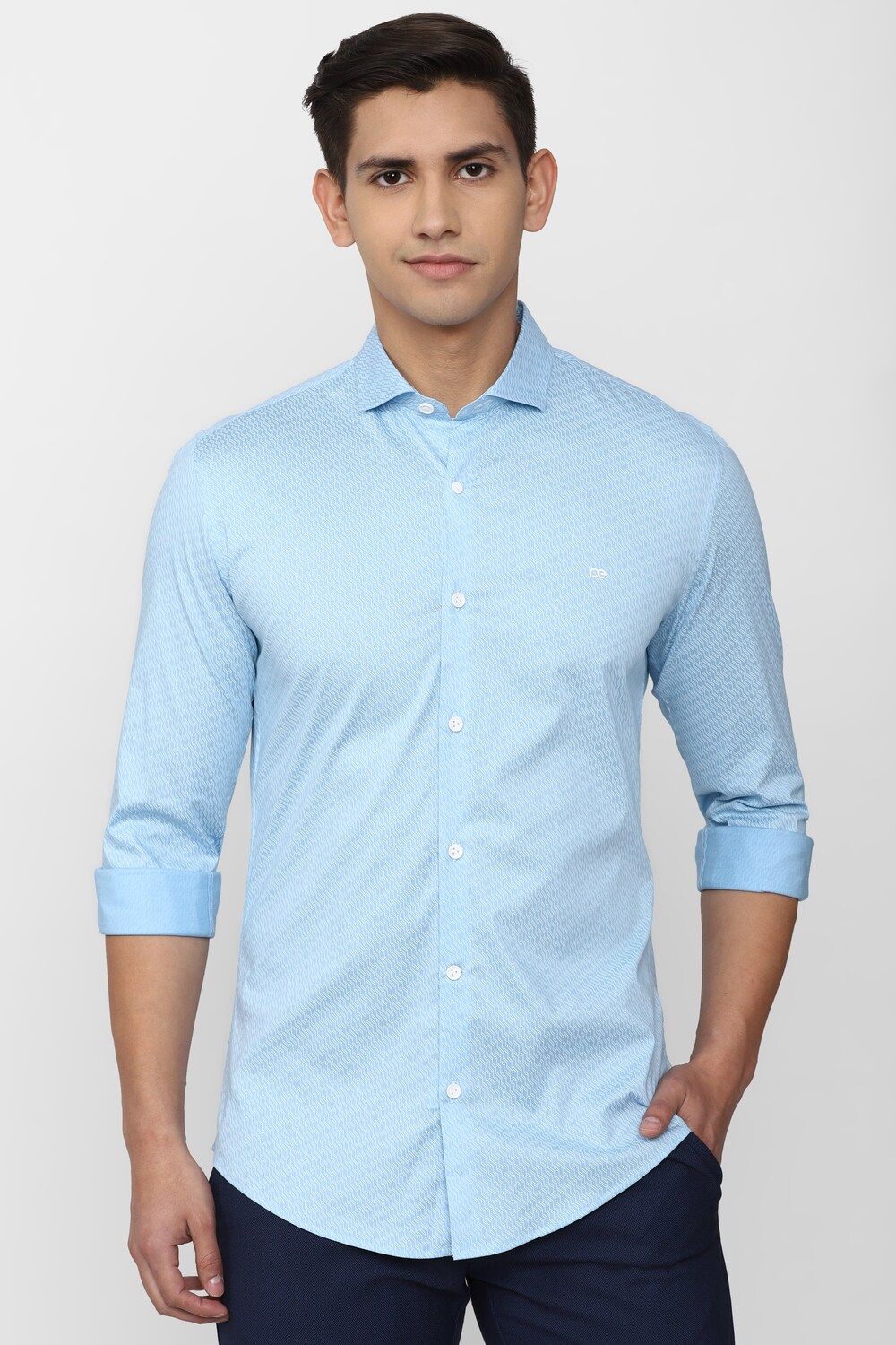 Men Blue Super Slim Fit Formal Full Sleeves Formal Shirt