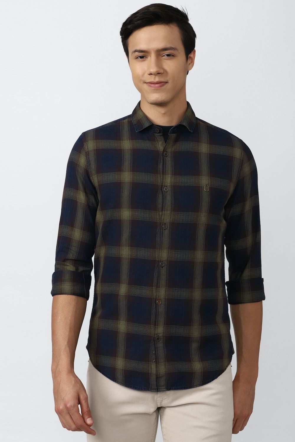 Men Multi Super Slim Fit Check Full Sleeves Casual Shirt