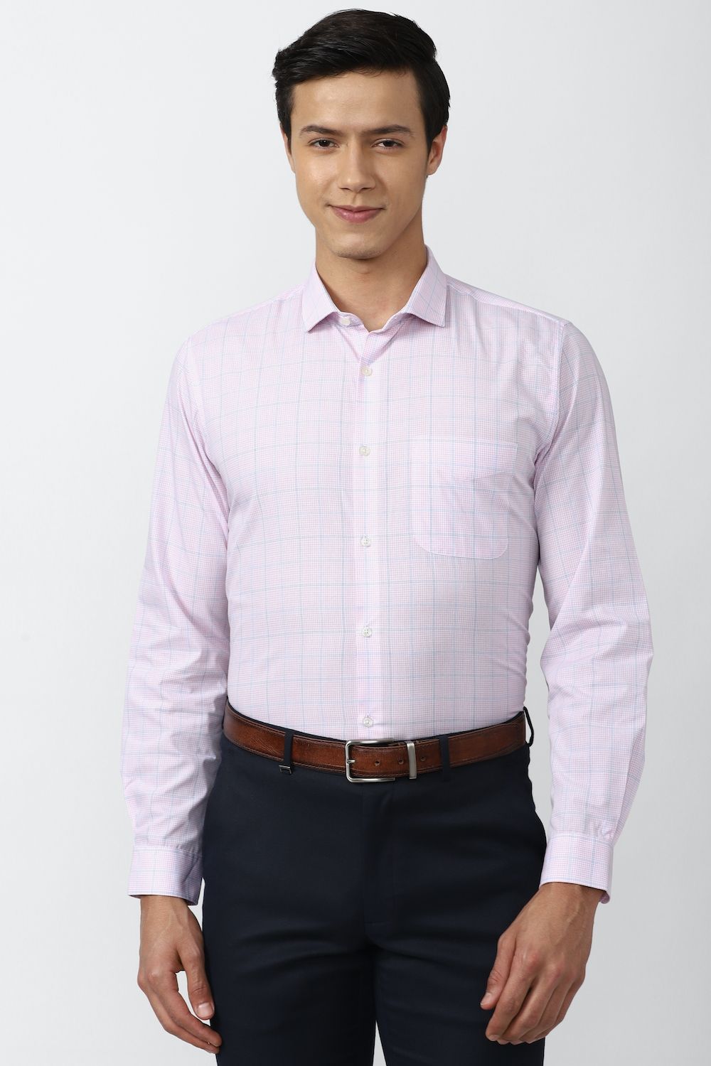 Men Pink Slim Fit Formal Full Sleeves Formal Shirt