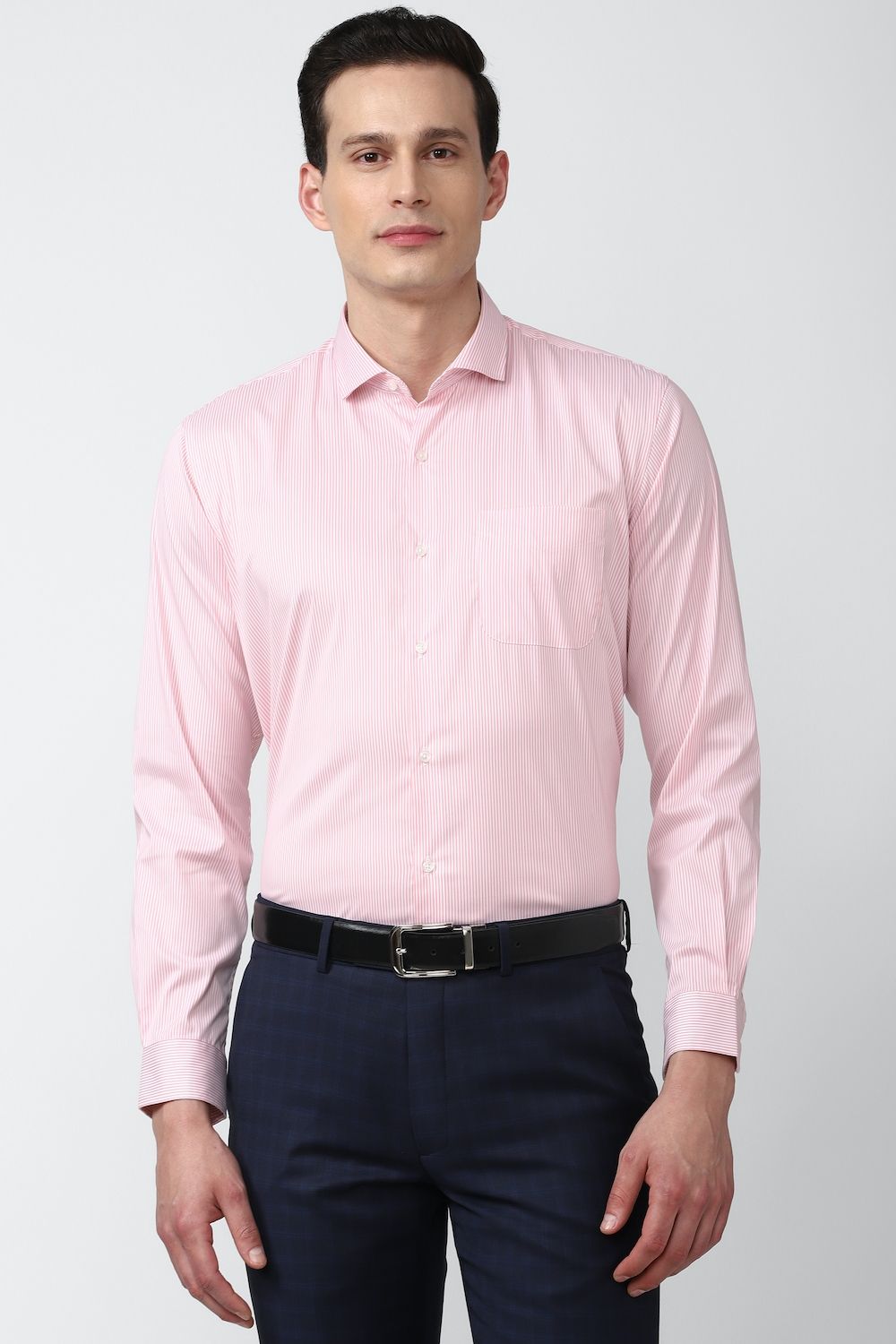 Men Pink Regular Fit Formal Full Sleeves Formal Shirt