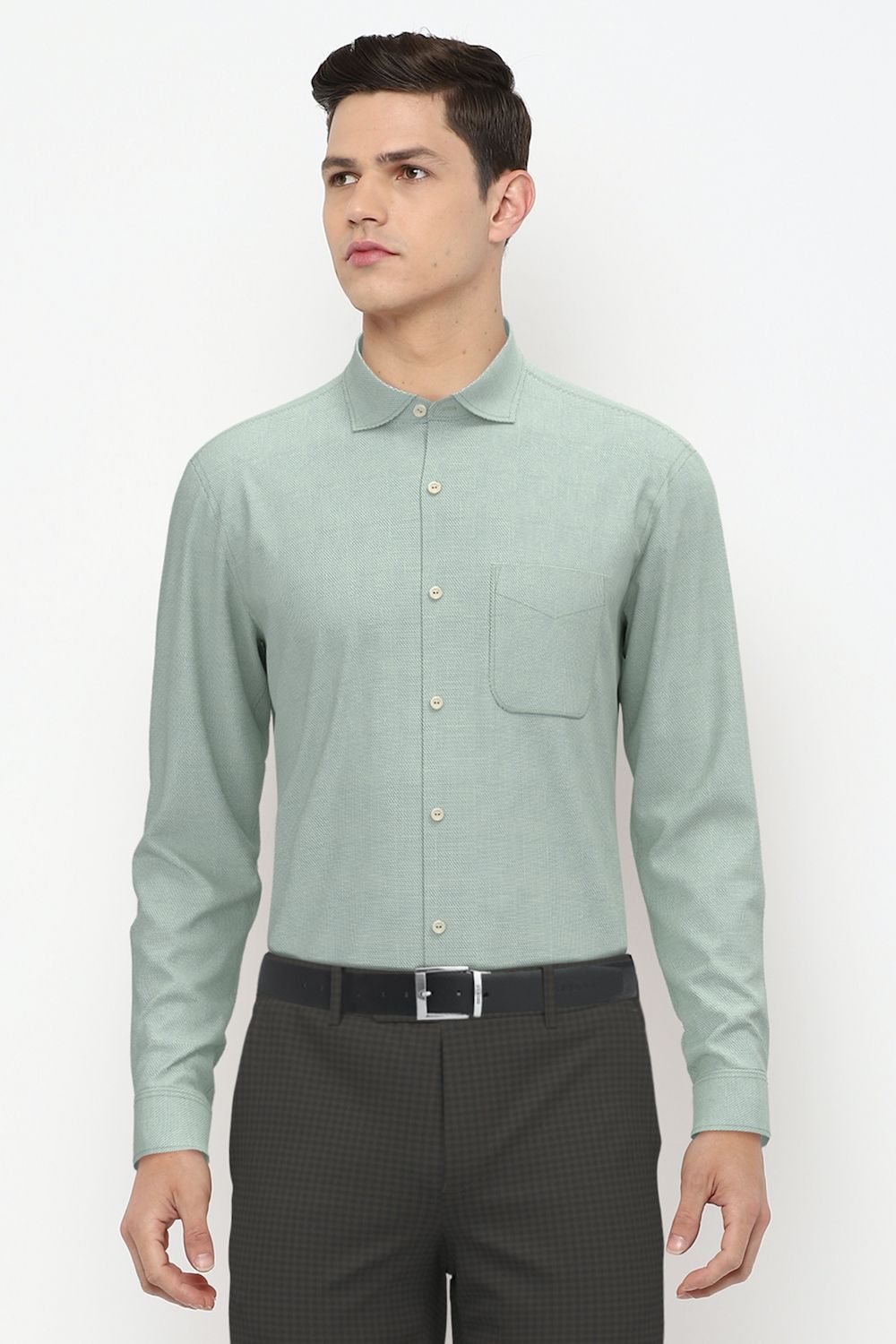 Men Blue Regular Fit Formal Full Sleeves Formal Shirt