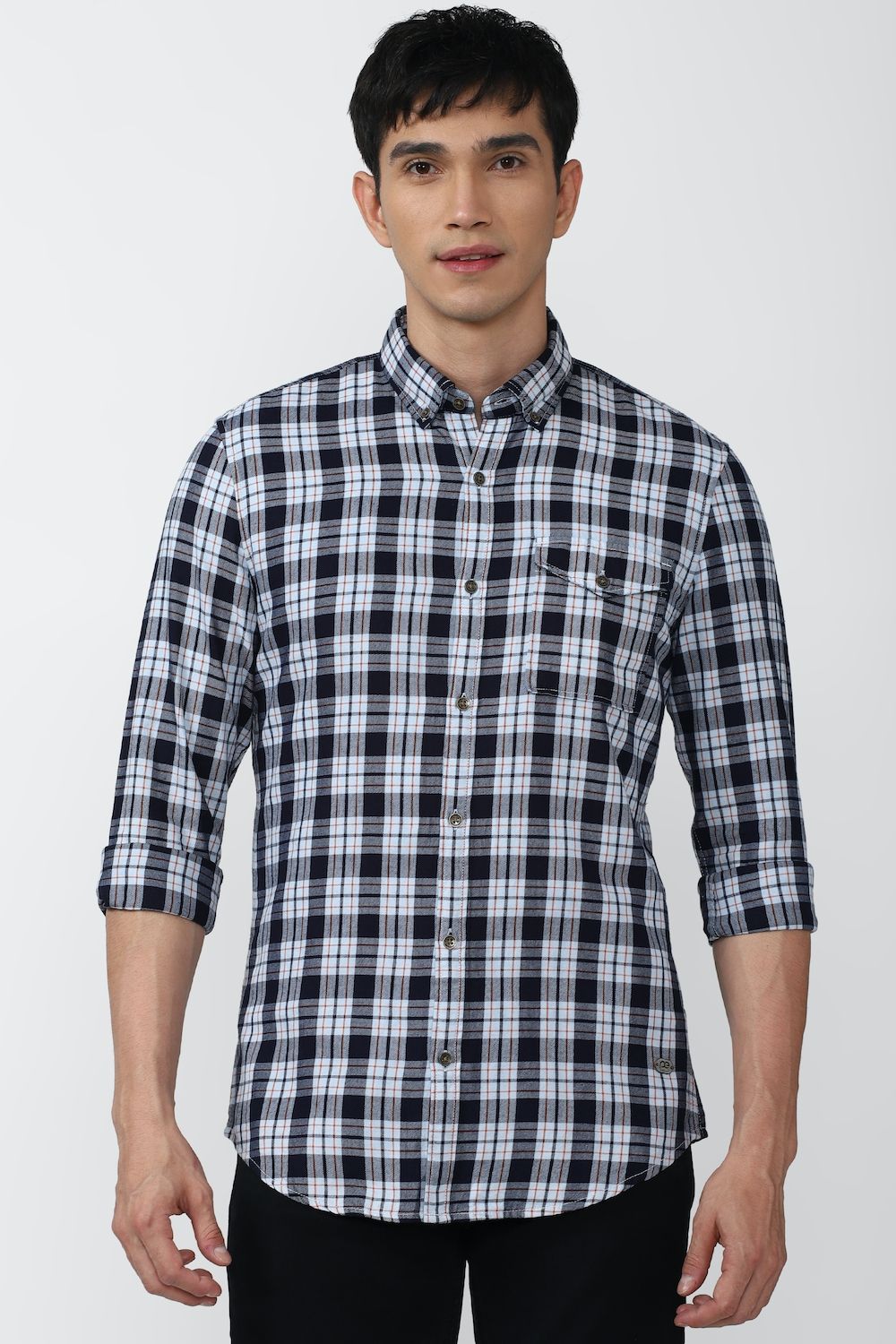 Men Multi Super Slim Fit Check Full Sleeves Casual Shirt