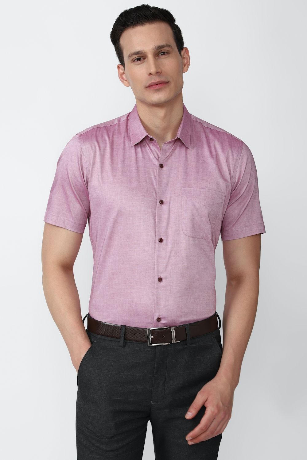 Peter England Pink Half Sleeves Formal Shirt