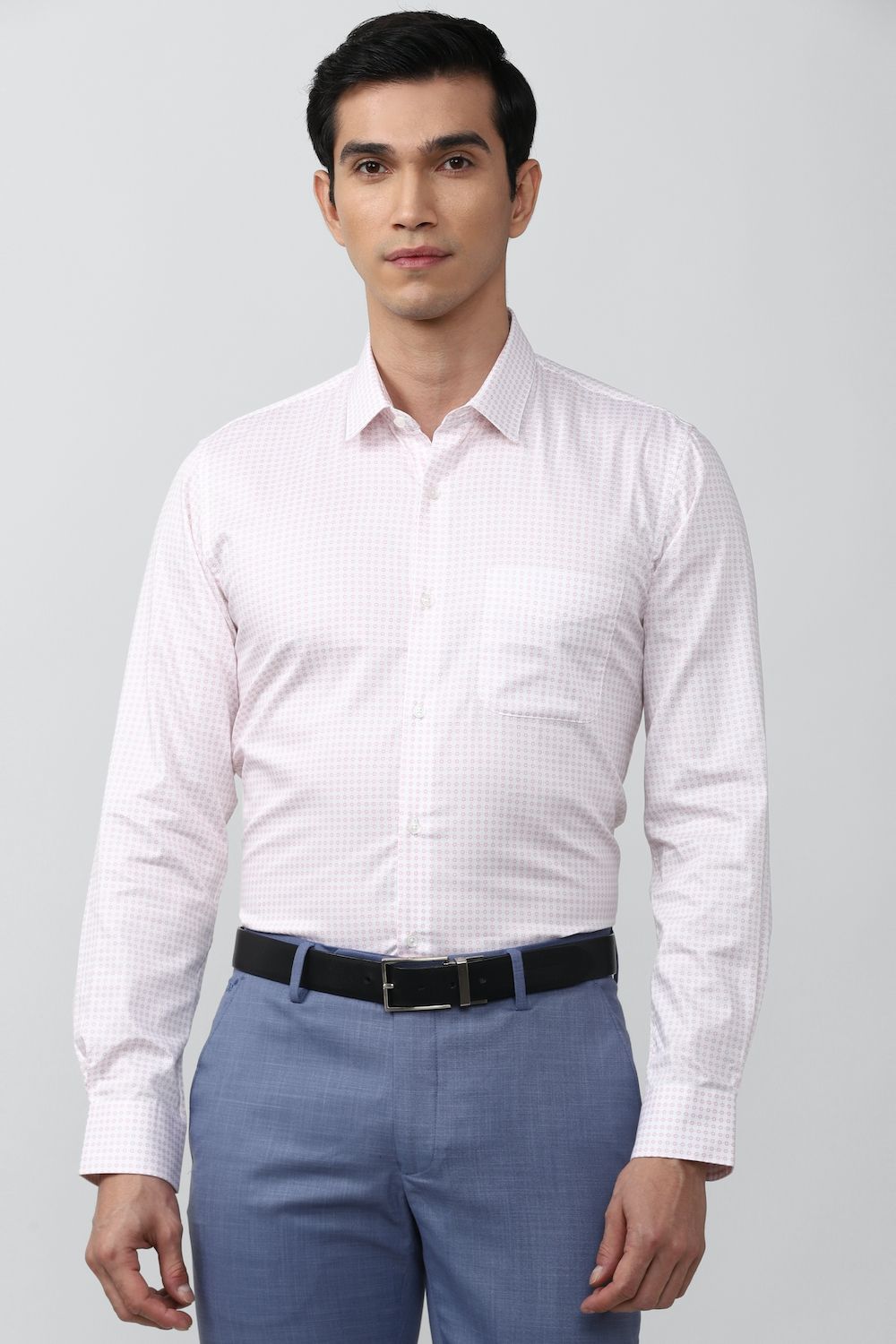 Men Pink Slim Fit Formal Full Sleeves Formal Shirt