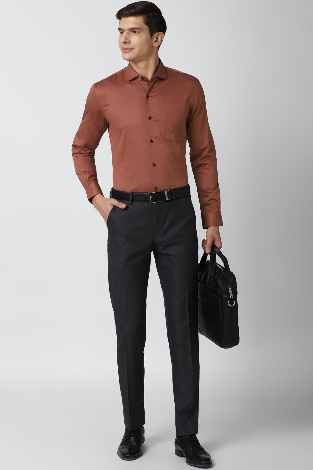 Men Red Slim Fit Formal Full Sleeves Formal Shirt
