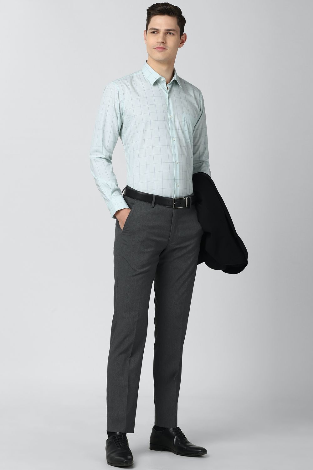 Men Green Slim Fit Formal Full Sleeves Formal Shirt