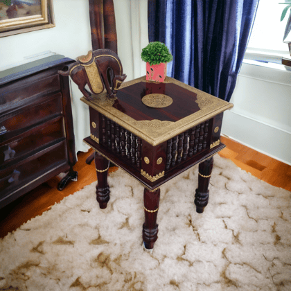 Wooden side table, End table for home and office decor mango wood folding legs Wooden side table, End table for home and office decor mango wood folding legs