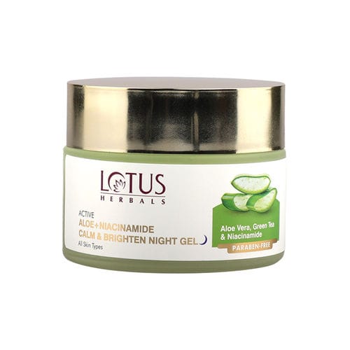 Lotus Herbals Active Aloe + Niacinamide Calm & Brighten Night Gel (50 g)