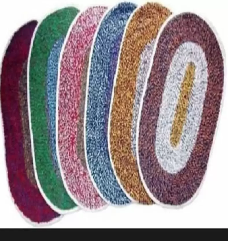 Door Cotton Door Mat (Multicolor, Small, Pack of 5)