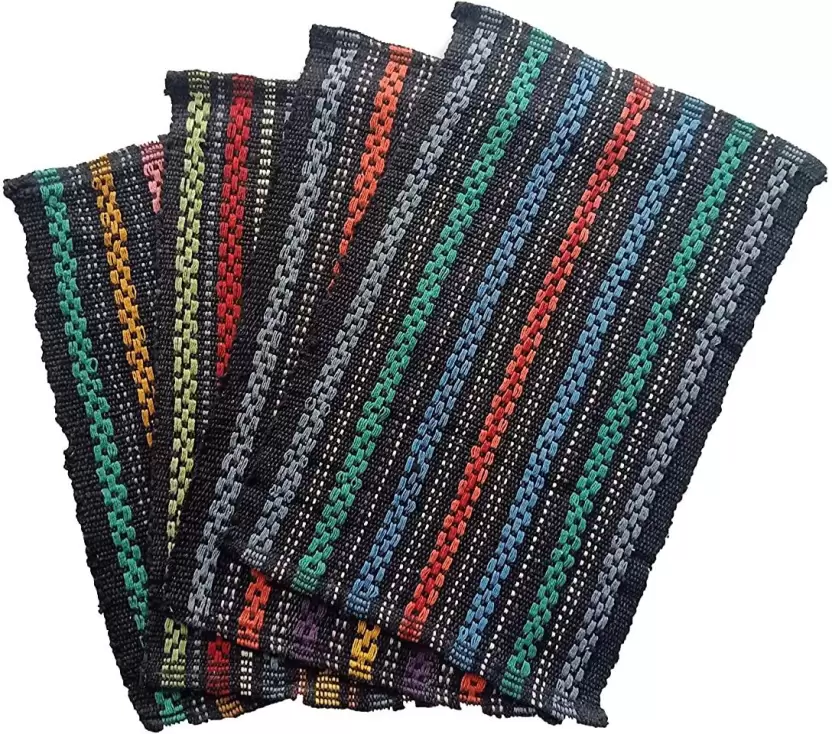 HOME NEEDS Cotton Floor Mat (Multicolor, Medium, Pack of 4)
