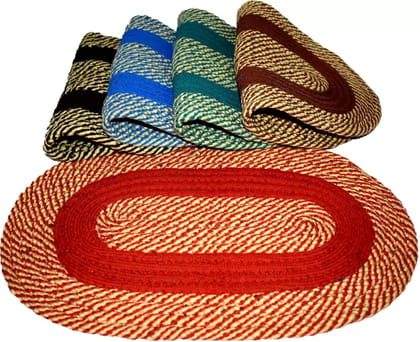 Polyester Door Mat  (33X53 cm set of 5 pc multicolor, Large, Pack of 5)