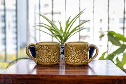 Collectibles India Elegant Ceramic, Beautiful Design Mugs/Cups (Pack of Two) to Hold Your Favourite hot and Cold Beverage Like Coffee, Tea, Milk and Soup- (3.5x4 Inch, Bold and Beautiful) Collectibles India Elegant Ceramic, Beautiful Design Mugs/Cups (Pack of Two) to Hold Your Favourite hot and Cold Beverage Like Coffee, Tea, Milk and Soup- (3.5x4 Inch, Bold and Beautiful)