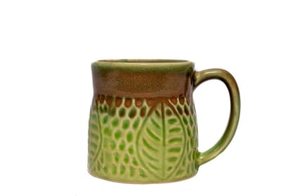 COLLECTIBLES INDIA, SEA Green Leaf Ceramic Mug/Cup, Big and Beautiful Design Mug to Hold Your Favourite hot and Cold Beverage Like Coffee, Tea, Milk COLLECTIBLES INDIA, SEA Green Leaf Ceramic Mug/Cup, Big and Beautiful Design Mug to Hold Your Favourite hot and Cold Beverage Like Coffee, Tea, Milk