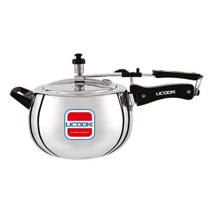 UCOOK By UNITED Ekta Engg. Silvo Plus 5 Litre Bulging Shape Aluminium Inner Lid Induction Pressure Cooker, Silver UCOOK By UNITED Ekta Engg. Silvo Plus 5 Litre Bulging Shape Aluminium Inner Lid Induction Pressure Cooker, Silver