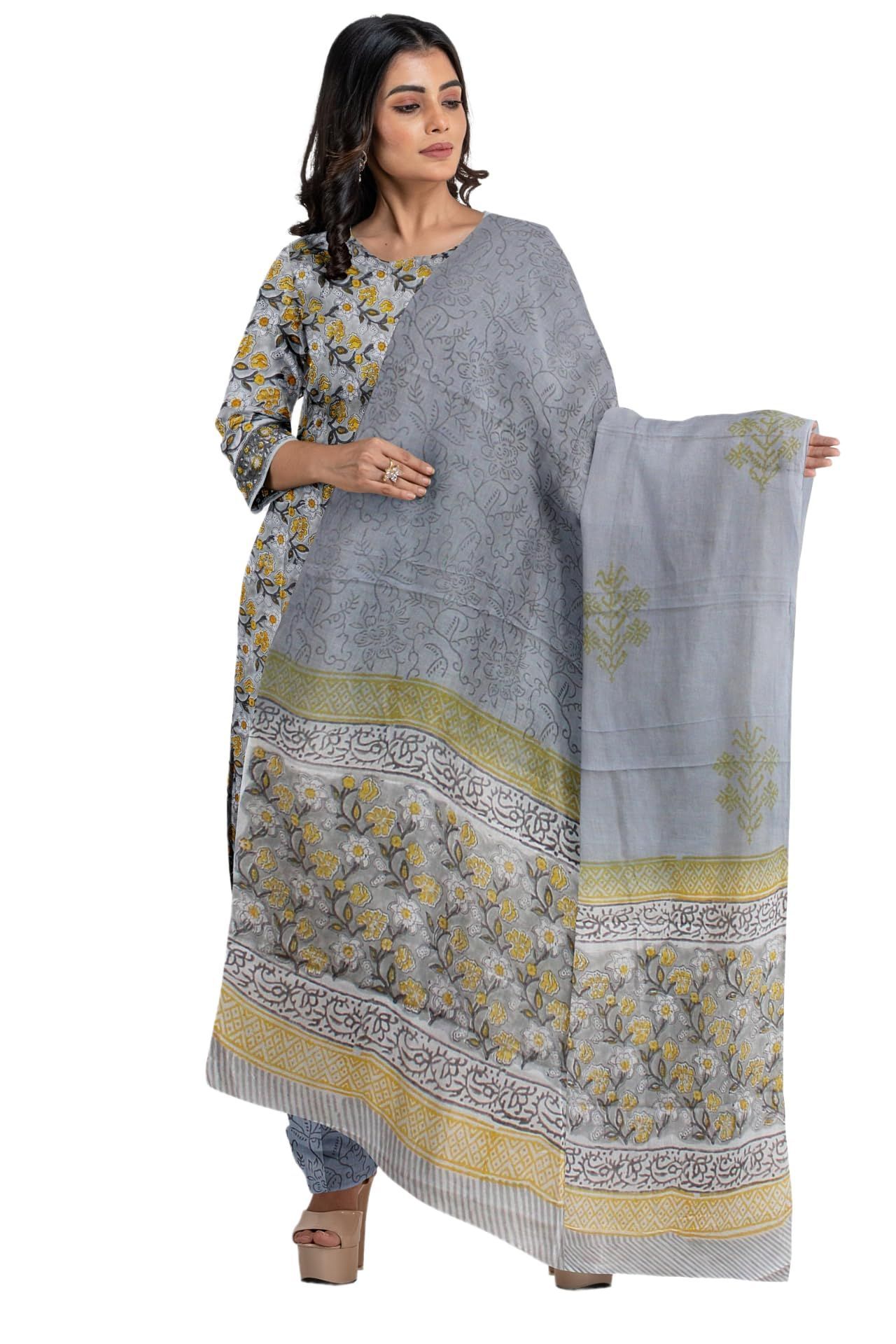 Garvi Gurjari (A Gujarat Govt Enterprise Hand Block Print Cotton Dress Material/Salwar Suit(GGCBPSS08)