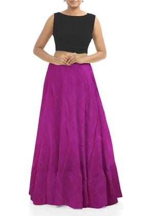 Garvi Gurjari (A Gujarat Govt Enterprise Women Handmade Plain Mashru Silk Long Skirt(GGCPMS09) Magenta Garvi Gurjari (A Gujarat Govt Enterprise Women Handmade Plain Mashru Silk Long Skirt(GGCPMS09) Magenta