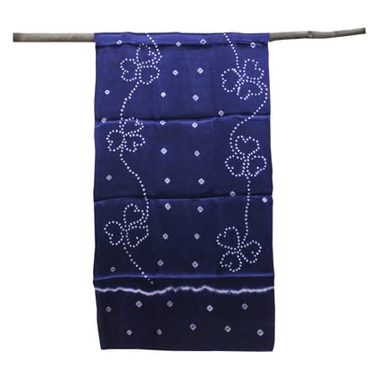 Garvi Gurjari (A Gujarat Govt Enterprise Navy Blue Mashru Silk Handwoven Bandhani Dupatta(GGCMSBS03)