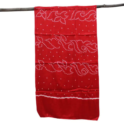 Garvi Gurjari (A Gujarat Govt Enterprise Red Mashru Silk Handwoven Bandhani Dupatta(GGCMSBS01)