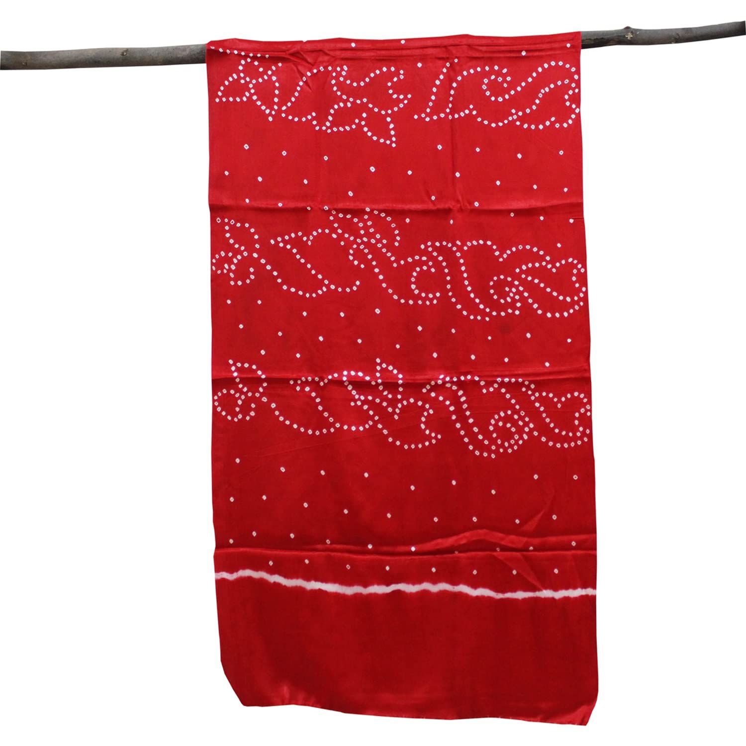 Garvi Gurjari (A Gujarat Govt Enterprise Red Mashru Silk Handwoven Bandhani Dupatta(GGCMSBS01)