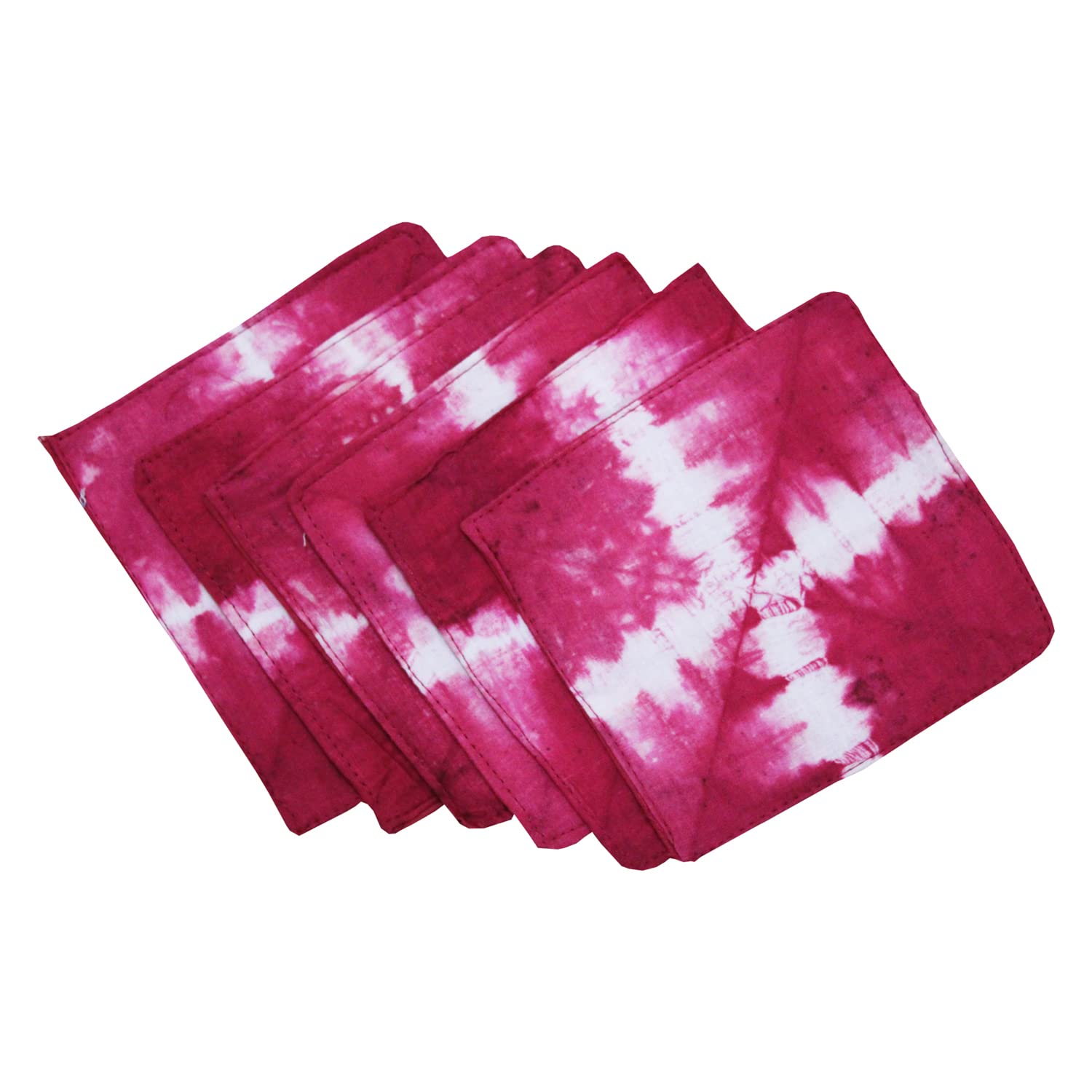 Garvi Gurjari (A Gujarat Govt Enterprise ) Handmade Shibori Pink Coasters (Set of 6)