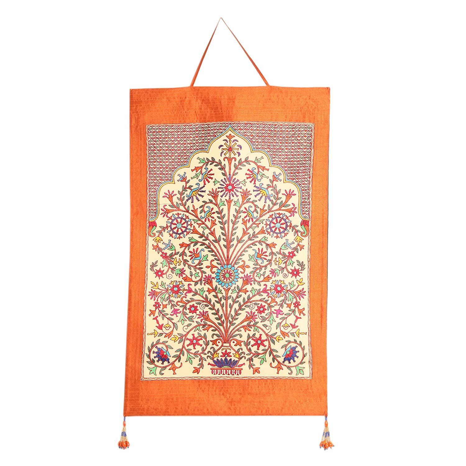 Garvi Gurjari (A Gujarat Govt Enterprise) Mashru Embroidery Wallpiece (75 cm x 46 cm)