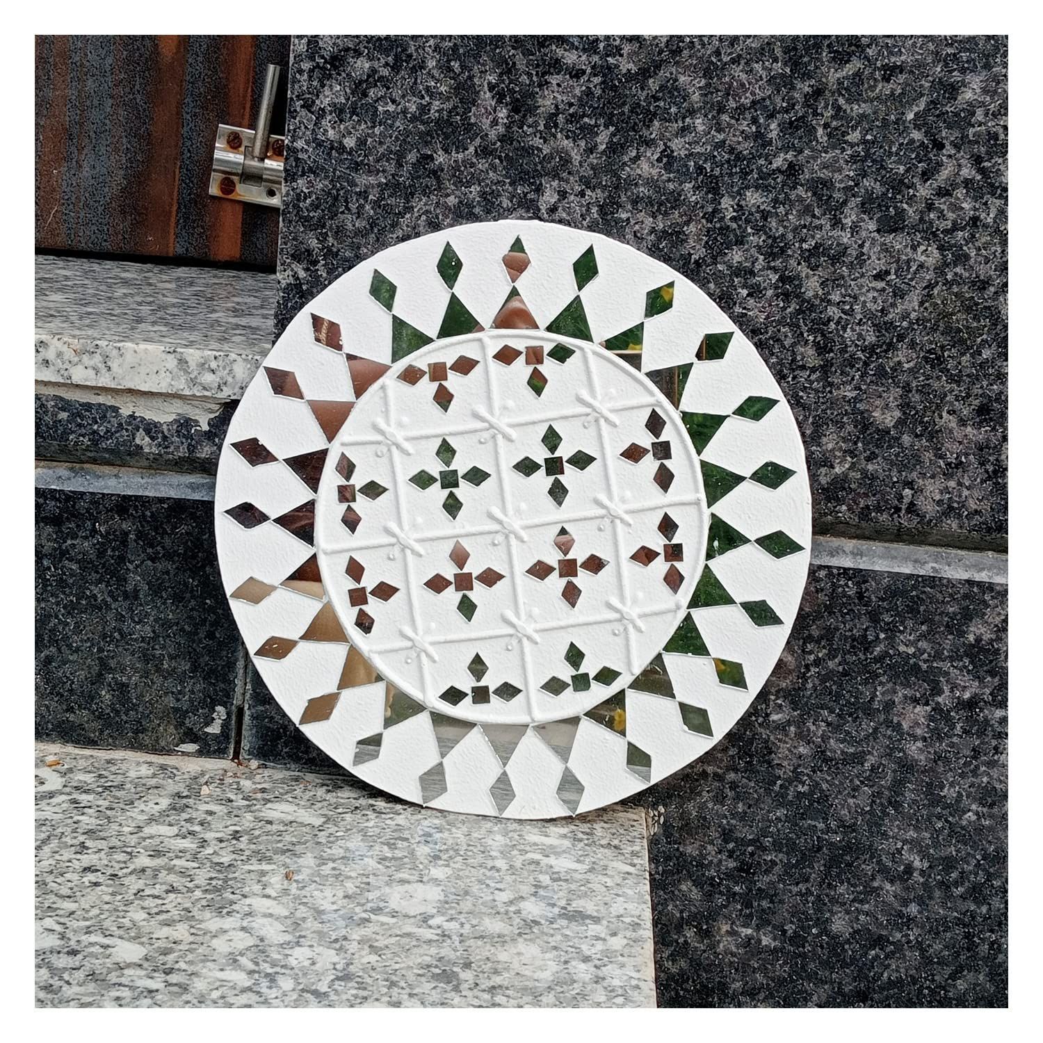 Garvi Gurjari (A Gujarat Govt Enterprise Handcrafted White Mud & Mirror Work Wall Hanging