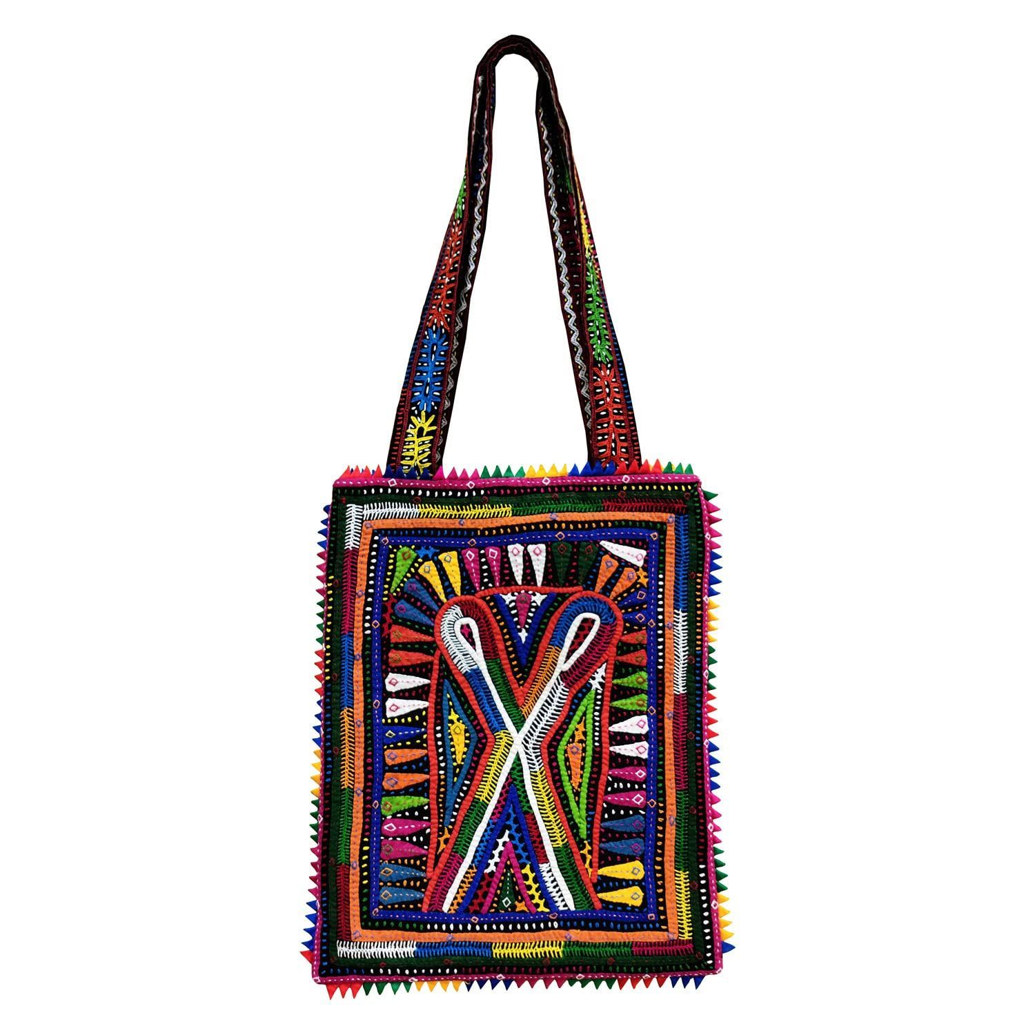 Multicolor Dhebariya Applique Tote Bag by Garvi Gurjari