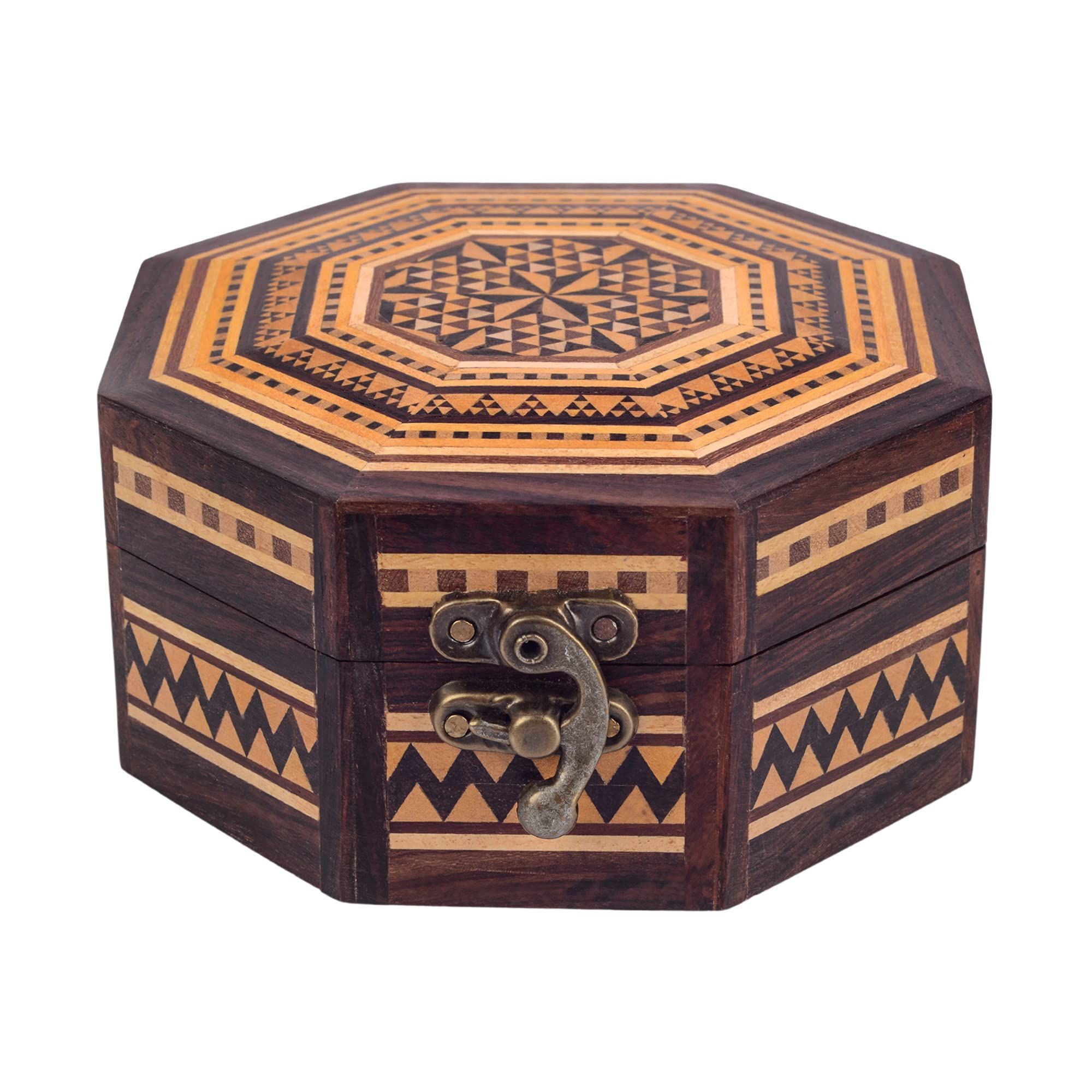 Handcrafted Sadeli Work Wooden Multipurpose Box by Garvi Gurjari