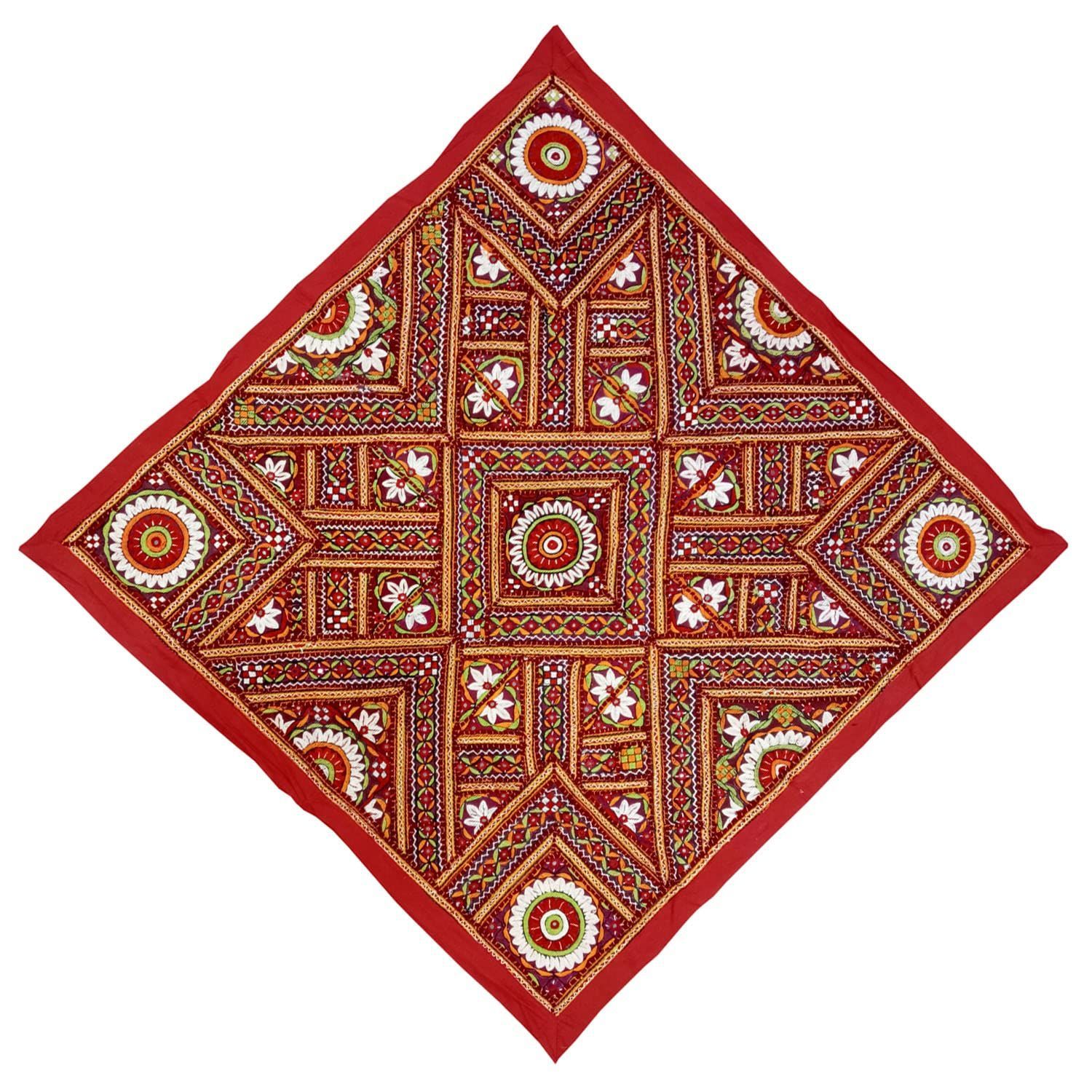Garvi Gurjari (A Gujarat Govt Enterprise Multicolor Hand Embroidered Rangoli Design Wall Hanging/Decor