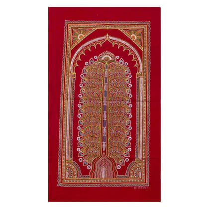 Garvi Gurjari (A Gujarat Govt Enterprise Handmade Rogan Painting - Red(GGCHRP26)