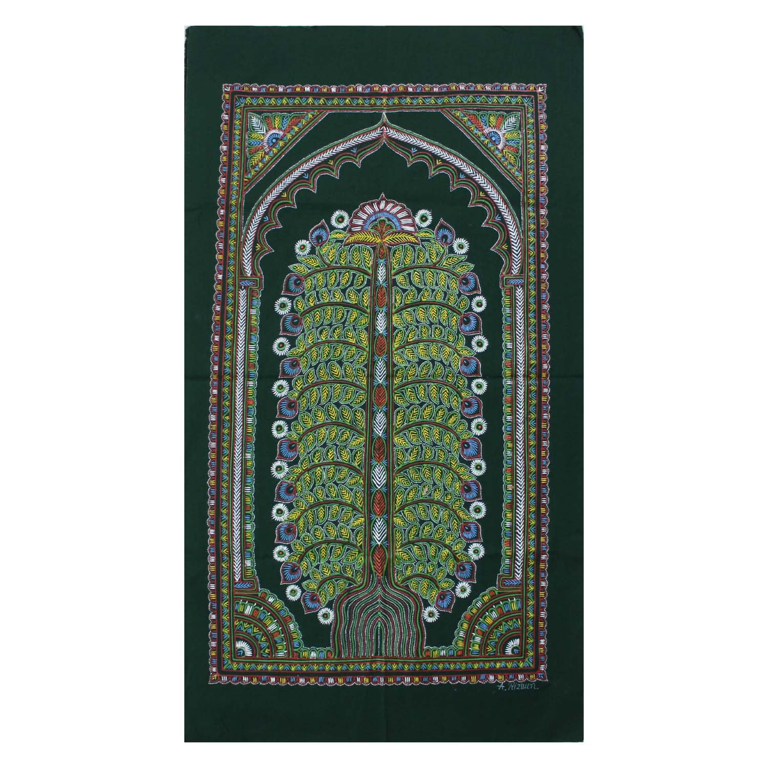 Garvi Gurjari (A Gujarat Govt Enterprise Handmade Rogan Painting - Green(GGCHRP24)