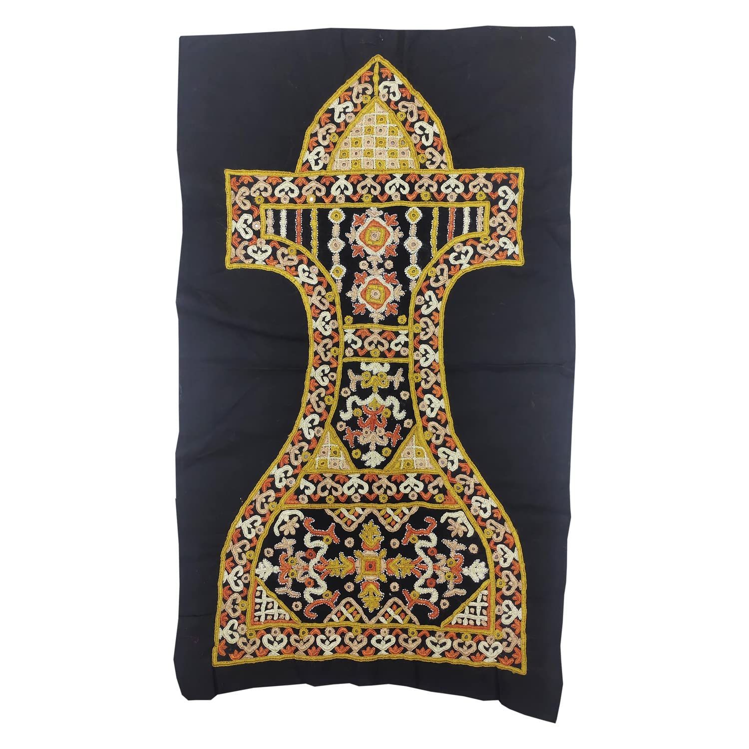 Garvi Gurjari (A Gujarat Govt Enterprise) Multicolor Hand Embroidered Yoke /Patch (GGCMEP13)