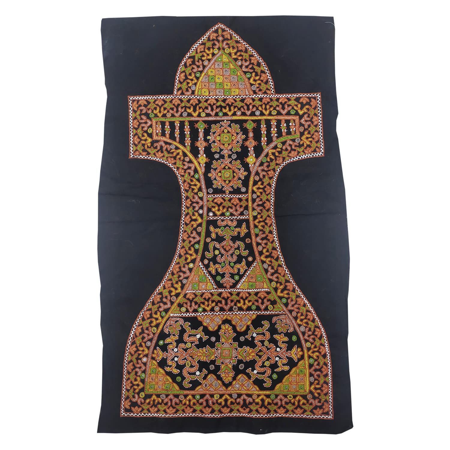Garvi Gurjari (A Gujarat Govt Enterprise) Multicolor Hand Embroidered Yoke/Patch (GGCMEP12)