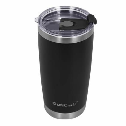 QufiCraft 20oz Tumbler with Lid and Straw Stainless Steel Tumbler Cup Vacuum Insulated Double Wall Travel Coffee Mug Powder Coated Coffee Cup (Black) QufiCraft 20oz Tumbler with Lid and Straw Stainless Steel Tumbler Cup Vacuum Insulated Double Wall Travel Coffee Mug Powder Coated Coffee Cup (Black)