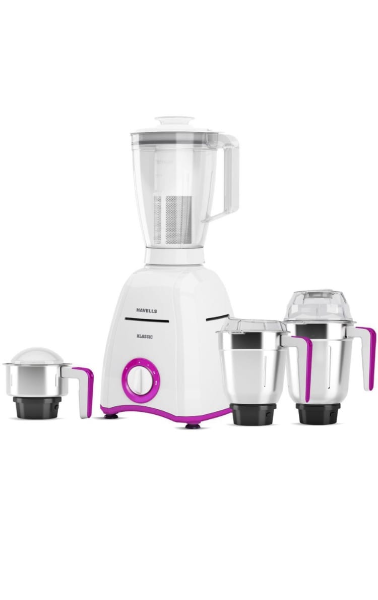 HAVELLS  Classic 750 W Juicer Mixer Grinder (4 Jars, White - Lavender)