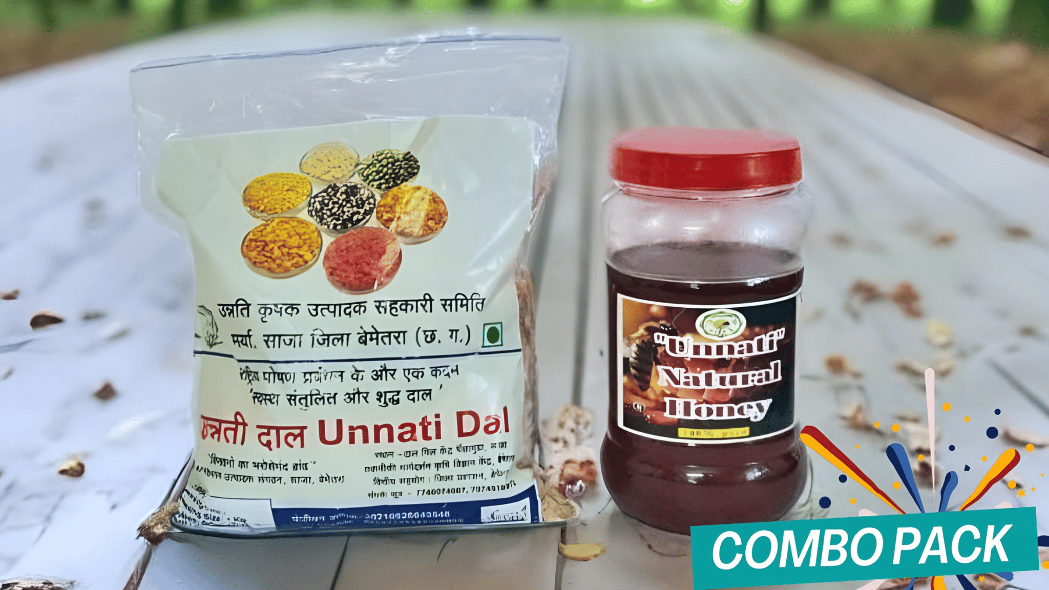 Combo Pack of Unnati Dal and Unati Natural Honey