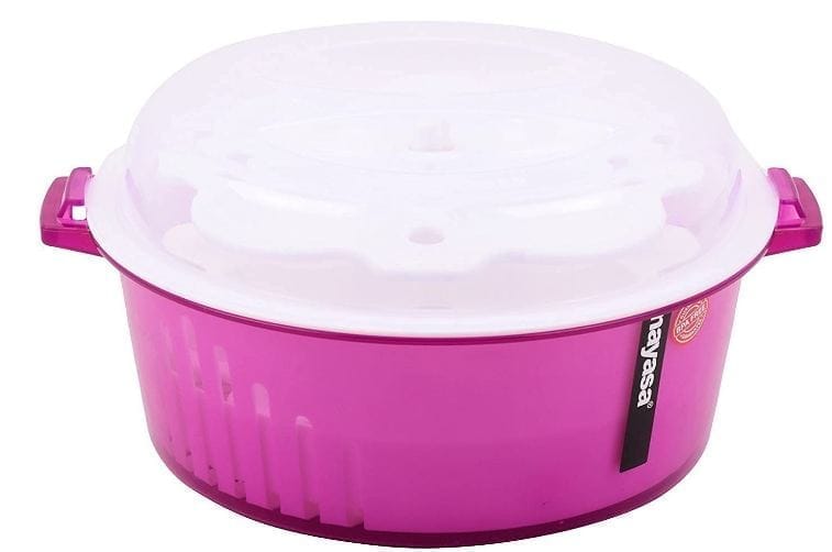 Nayasa Microwave Steamer - Pink - BPA Free & Durable