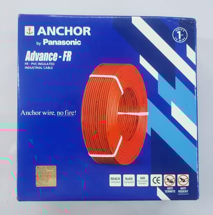 ANCHOR by PANASONIC 1.0 Sq mm Advance Fire Retardent PVC Insulated Industrial Cable 90mtr 1100V. (100% ORIGINAL)