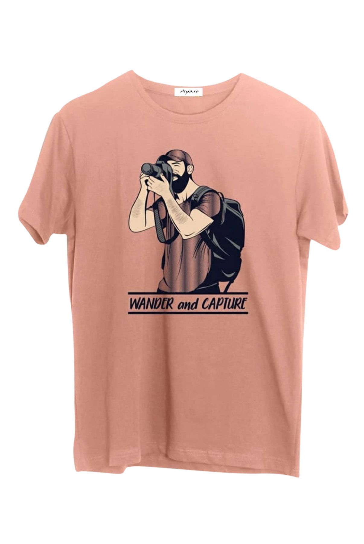 BASONTI Men Round Neck Half Sleeves Printed Pure Cotton Casual TShirt