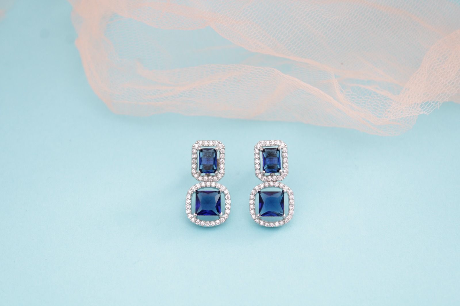 Earring | Earring for Girls & Women | Blue CZ Earring