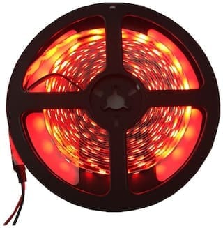 Waterproof LED Strip Lights (5 Meter) + DC 12V Adapter. (Red Colour)