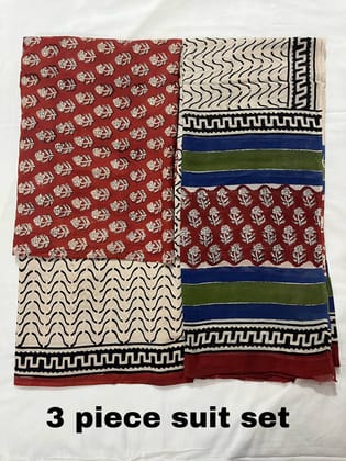 Hand block printed Cotton suit Hand block printed Cotton suit