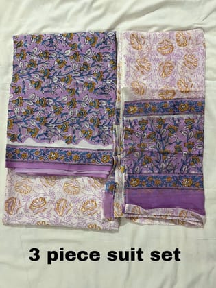 Hand block-printed cotton suit Hand block-printed cotton suit