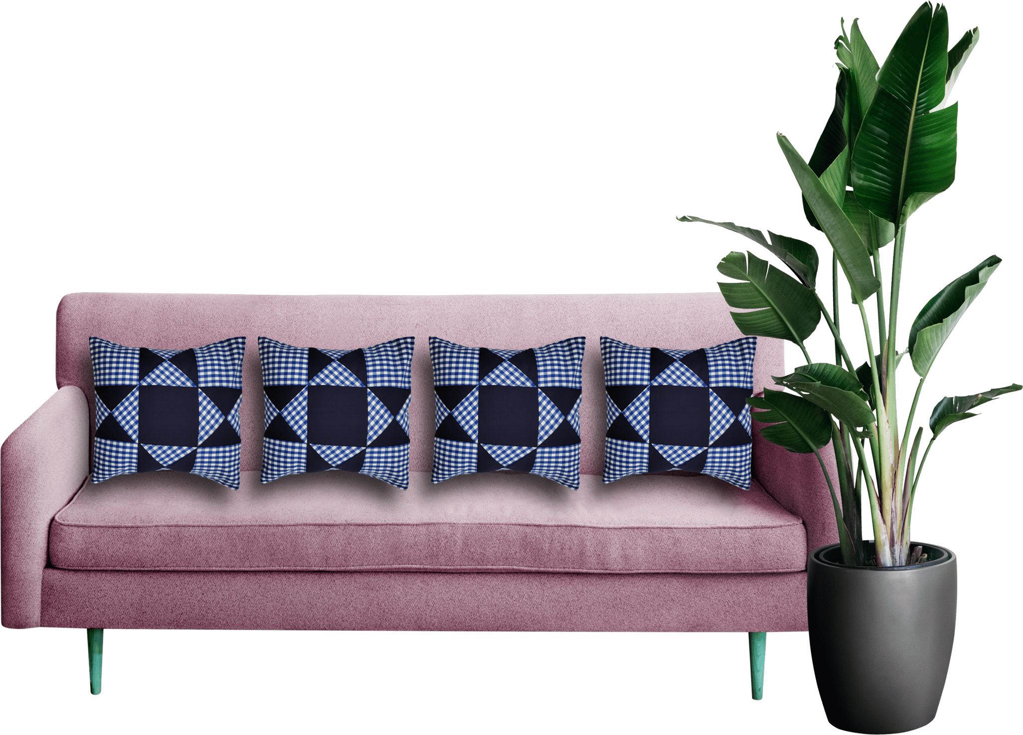 Nirjhari Crafts Hand Emroidered 100% Cotton Blue Cushion Cover Set (Pack of 4)
