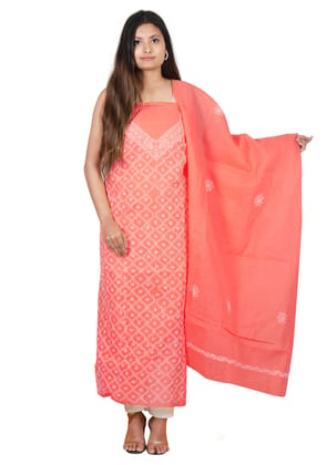 Lavangi Women's Lucknow Chikankari Cotton Unstitched Dress Material for Top, Bottom & Dupatta (Gajiri) Lavangi Women's Lucknow Chikankari Cotton Unstitched Dress Material for Top, Bottom & Dupatta (Gajiri)
