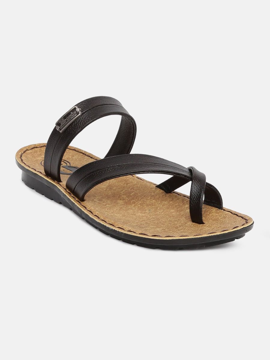 Men's Black Beige Slipper