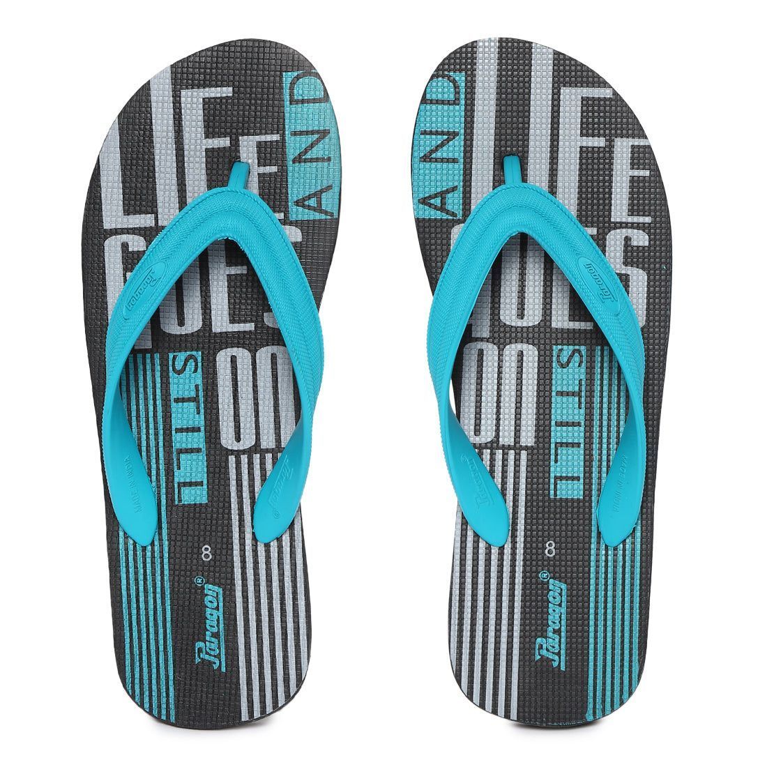 Paragon Men's Turquoise Flip Flops (K3704G_TRQ) UK-10